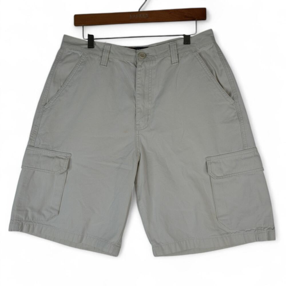 Chaps Ralph Lauren Cargo Shorts Mens 32x10‎ White 100% Cotton Fishing Gorpcore